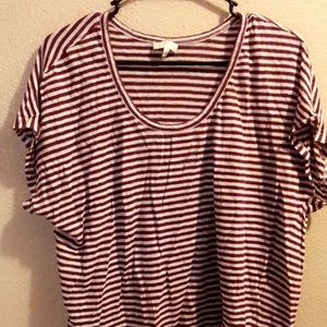 Joie Red and White Striped Shirt